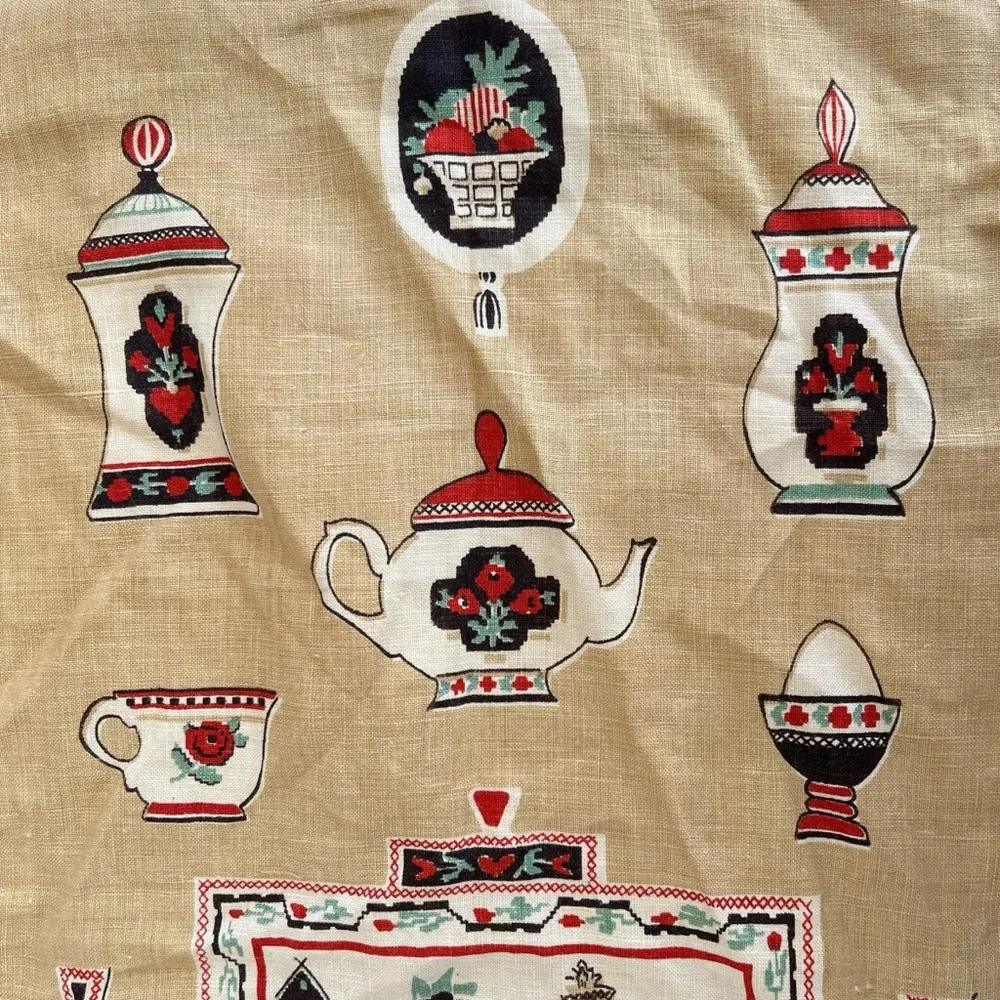 Vintage Fallani & Cohn Linen Tea Towel Grandma Kitchen Cottagecore